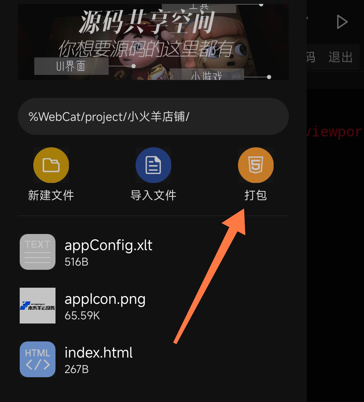 打包界面